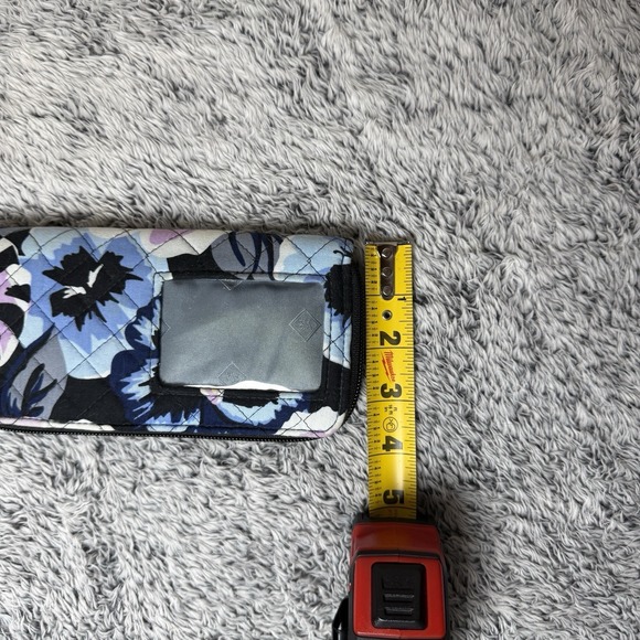 Vera Bradley Cotton Bifold Wallet in Floating Plum Pansies RFID Protected - Picture 10 of 10